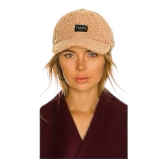 Rag & Bone Addison Sherpa Baseball Cap Carmel Brown Adjustable - Picture 1 of 5